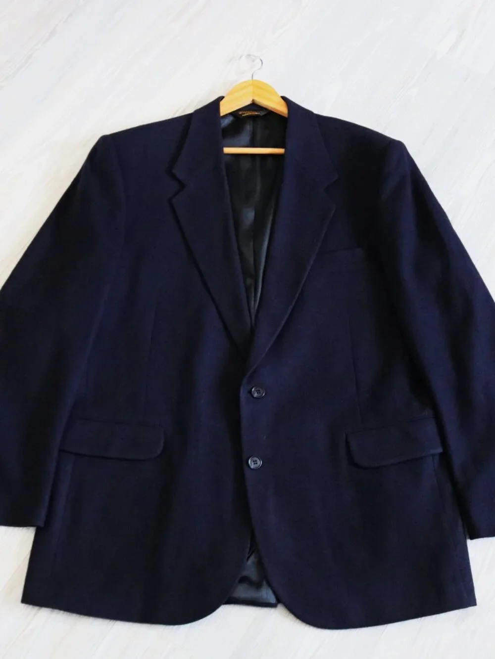 Woolrich Blazer Men's Navy Wool Formal Old Money Autumn Sport Coat Size 46R